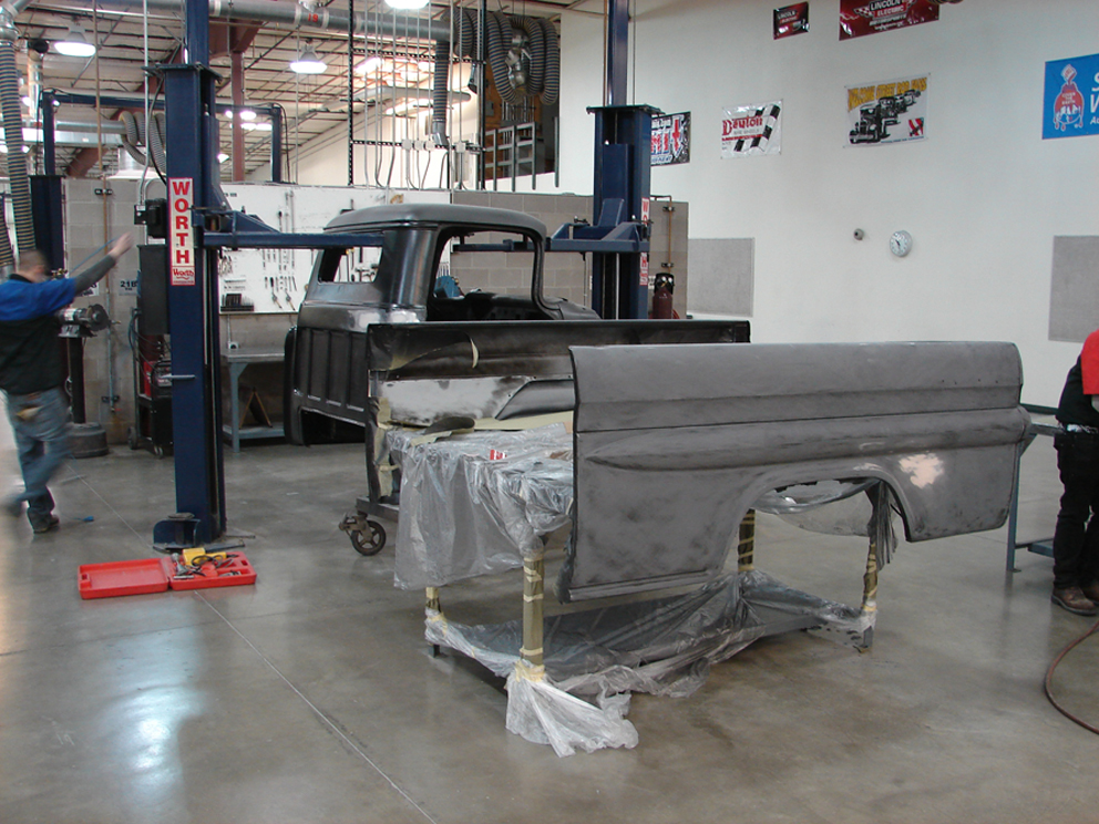 WyoTech students aiding effort to restore the truck for his family.