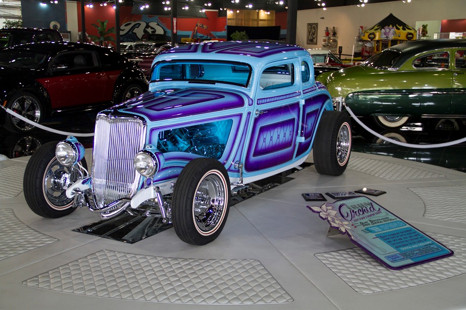 A ’34 Ford Coupe turned striking chromed masterpiece.