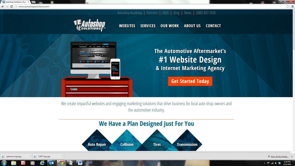 Autoshop Solutions new website screenshot