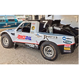 The No. 7 AMSOIL/Cooper Tire/Walker Evans Racing PRO-4 race truck