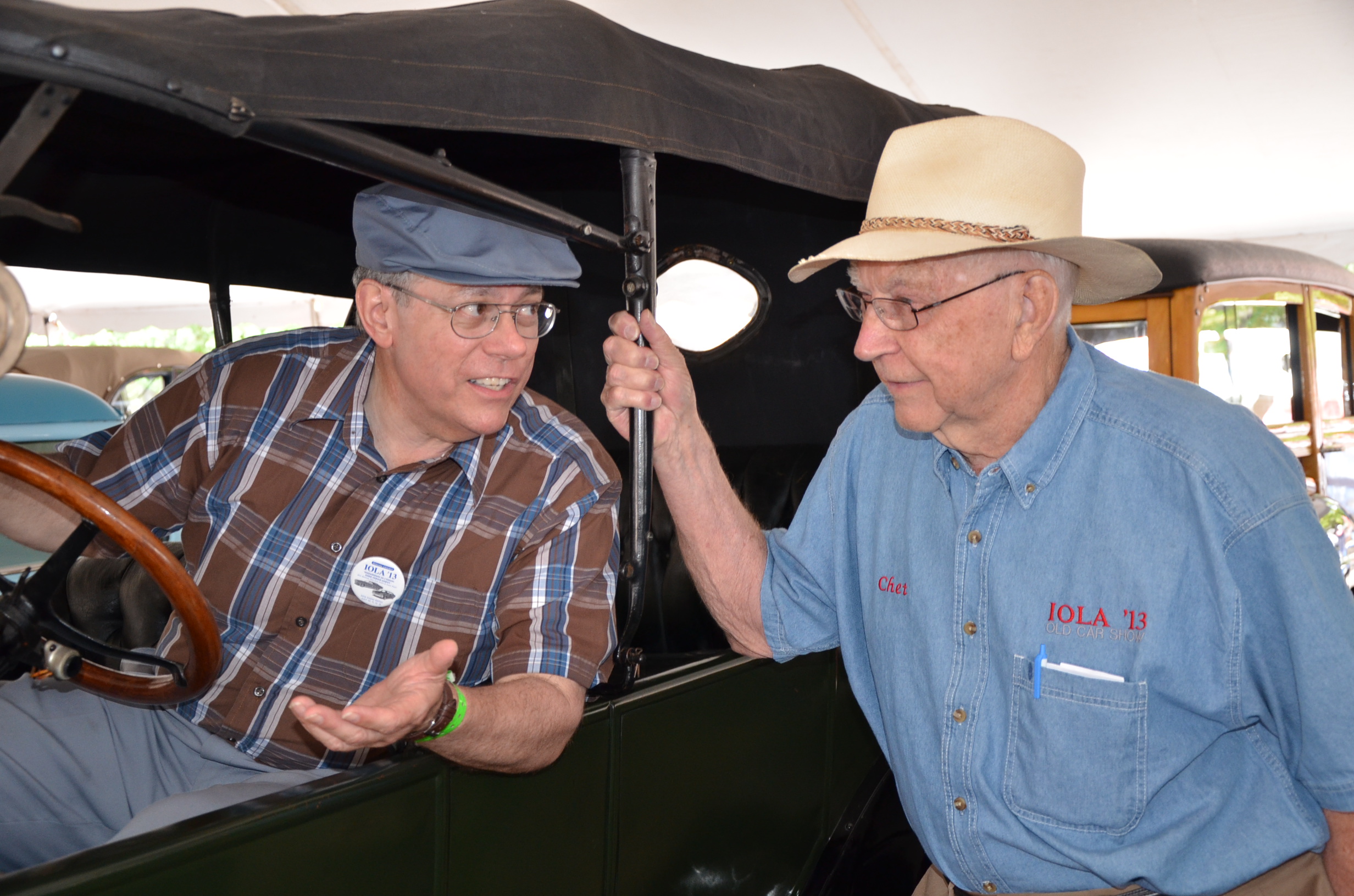 Chet Krause with automotive writer and historian Gerald Perschbacher of St. Louis