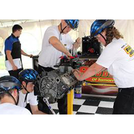 Team Painless of Gordon Central in Calhoun, Georgia competes during the Hot Rodders of Tomorrow event at the Lane Automotive Car