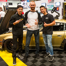 Best of Show: 1975 Datsun 280Z (S30) by Chris Forsberg. Editor-in-Chief of Super Street Magazine Samuel Du (right) and Rj de Ver