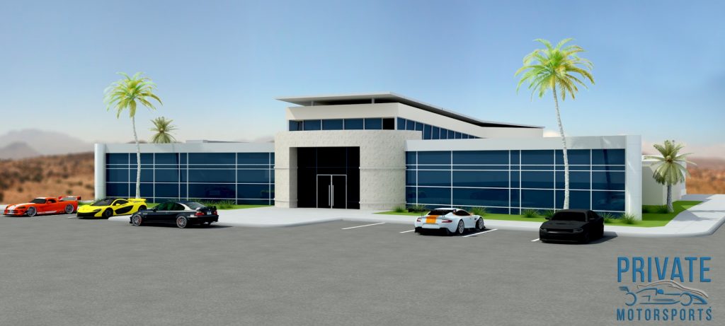 The proposed club house at the Apex Motor Club slated for Maricopa, Arizona