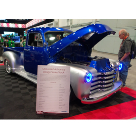 Retro Manufacturing's 1952 Chevy pickup seen at the Nov. 1-4 SEMA Show at the Las Vegas Convention in Las Vegas