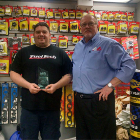 James O’Neal of Race Fittings (left) with Jerry Simpson of Parts Pro (right)