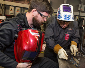 Lincoln Electric has trained welding students for 100 years, including during WWI and WWII. The company is currently working to
