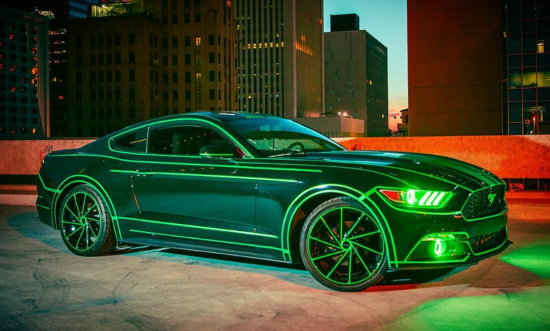 The Green Machine 2015 Mustang customized by Apex Customs for Josh Rivers, a gun violence victim