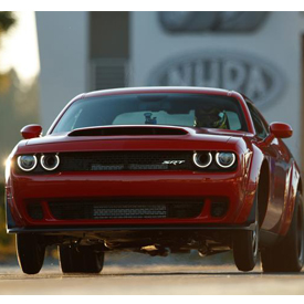 2018 Dodge Challenger SRT Demon. The performance vehicle is the worldâ€™s first production car to lift the front wheels at launch.