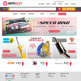 Screenshot of Motovicity's new homepage