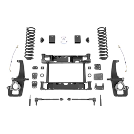 Rancho 4-inch suspension system engineered for use on 2017-â€™13 Ram 1500 4WD trucks using either gas and diesel engines