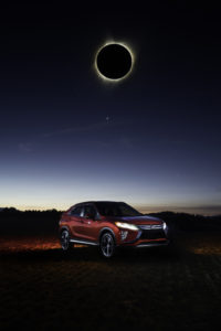 The 2018 Eclipse Cross by Mitsubishi Motors as seen during Monday's solar eclipse in Oregon (see larger photo beneath article)