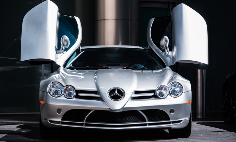 2005 Mercedes-Benz SLR McLaren sold for $222,000 at the Las Vegas auction event by Barrett-Jackson