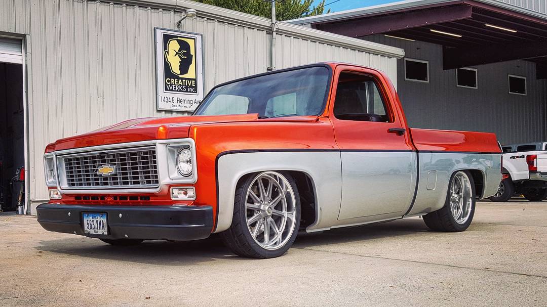 Preston Folkestad's custom 1973 Chevrolet C10, nicknamed Buck The Truck