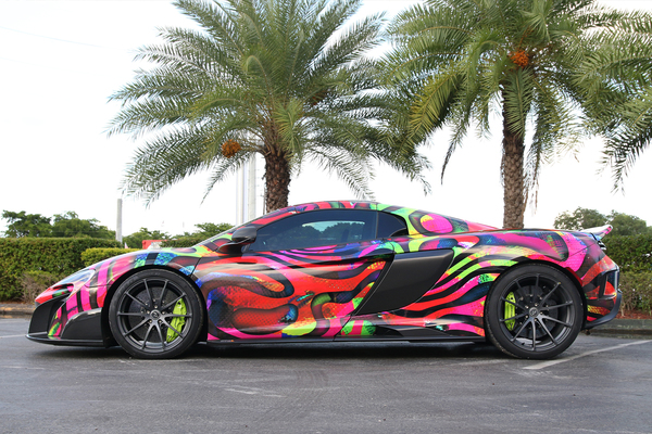 2016 McLaren 675lt Spider wrapped by Hollywood, Florida-based MetroWrapz, regional champ in the North America South category