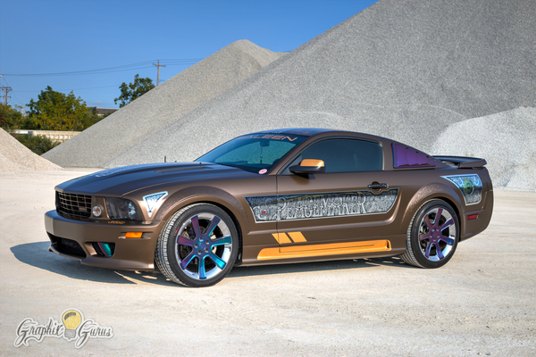 2005 Mustang SALEEN wrapped by Graphix Gurus of Zeeland, Michigan, regional champ in the North American Midwest category
