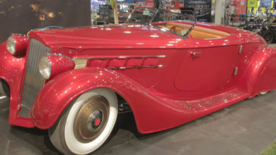 1936 Packard Roadster by Troy Ladd of Burbank, Californiaâ€”in the Clean Tools booth at SEMA