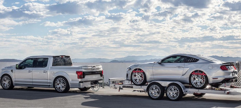 The F-150, Mustang and Aluma trailer that the Mustang was being towed atop, were all painted with Sherwin Williams custom silver