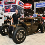Troy Trepanier and his SEMA Battle of the Builders winning carâ€”a 1929 Ford Model-A Tudorâ€”in the Driven Performance SEMA booth