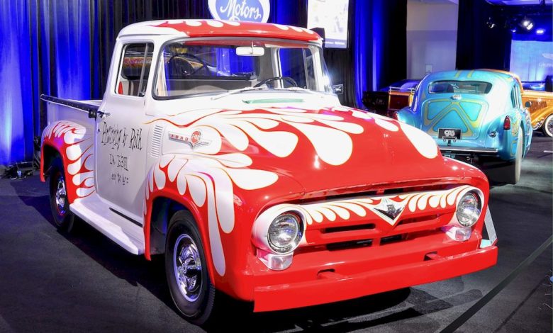 This 1956 Ford F-100 was Ed Roth's shop truck back in the dat and Galpin took the rig after it was found in an Oklahoma barn and