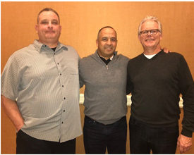 Alpine Electronics honored Manny Moncada of Autohaus Automotive Solutions as Expediter of the Year for 2017. From left to right: