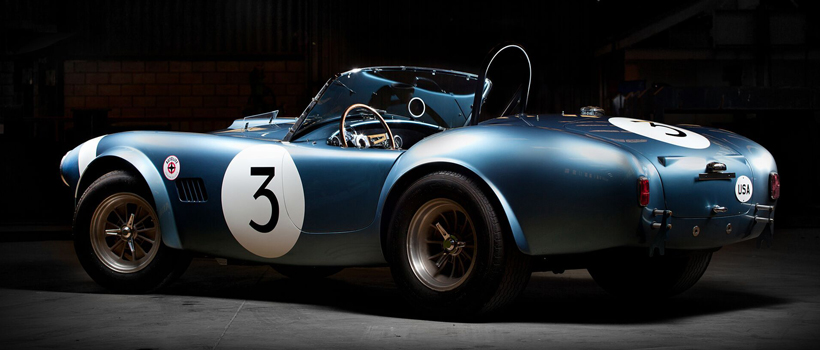 Roadster CSX2345 is a replica of the No. 3 car Bondurant drove when he won his class at the 1964 Grand Prix de Spa