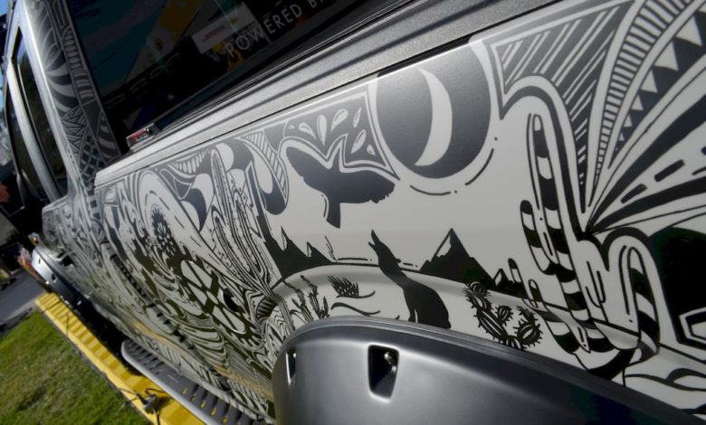 Exceptional "Sharpie" car wrap captured by THE SHOP cameras at the 2017 SEMA Show