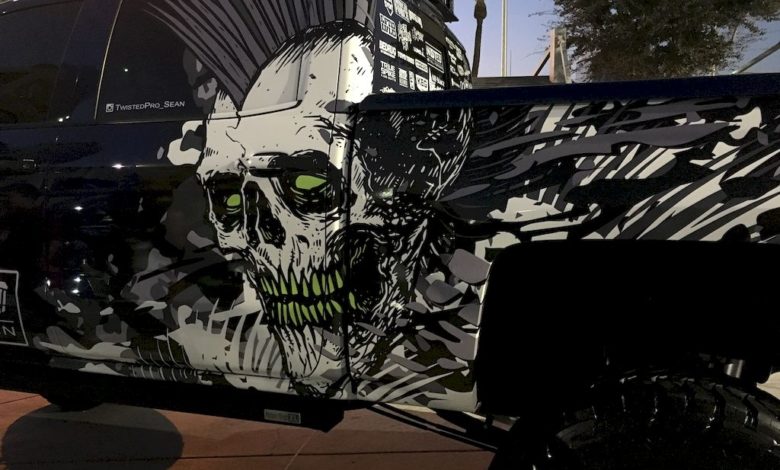 Exceptional vehicle wrap captured by THE SHOP cameras at the 2017 SEMA Show