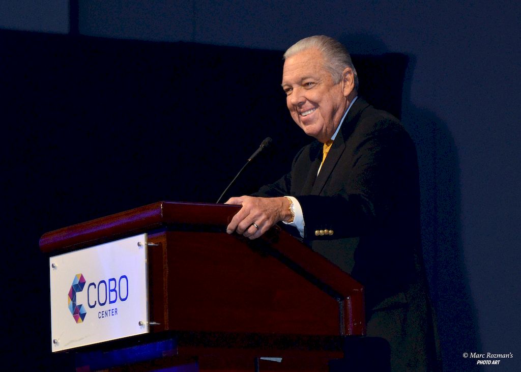 Barry Meguiar, president of Meguiarâ€™s and host of Velocityâ€™s Car Crazy, announced the winner of the Ridler Award at Detroit Auto