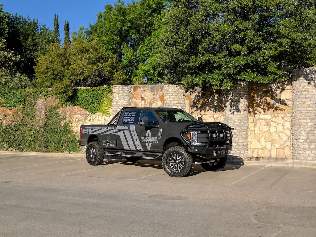 Custom 2017 Ford F-350 built by RAD Rides for American Valor Foundation