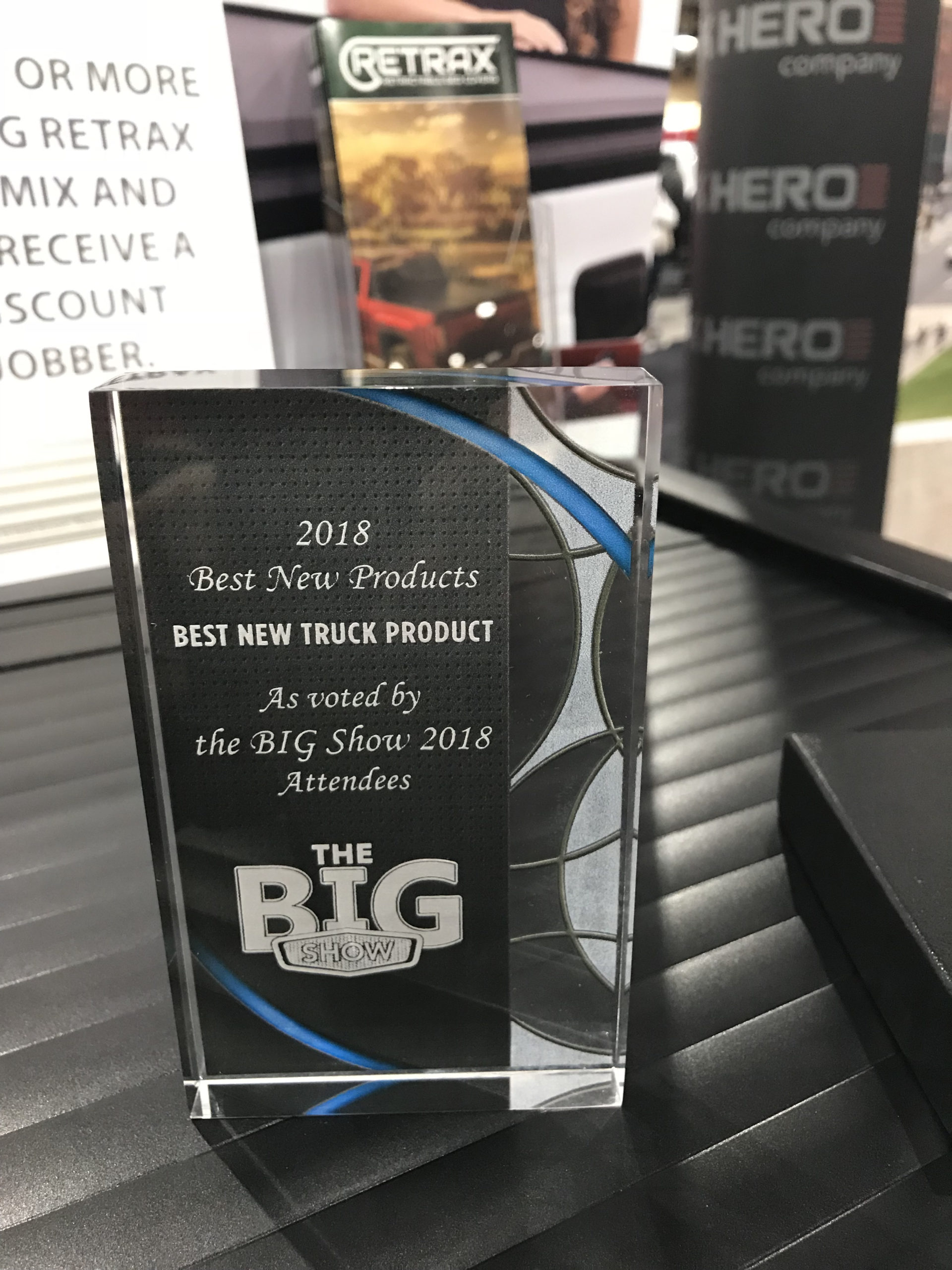 Retrax won the Best in Truck award at the Keystone BIG Show for its TRAX Rail System