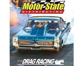 The cover page of Motor State's Drag Racing Parts & Accessories catalog. Access the catalog today by visiting http://online.flip