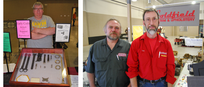 Goldfield Trim & Upholstery booth (right) and R.V. Anderson (left) at the March 16-17 at the Chickasha Prewar Swap Meet in Oklah