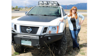 Wendy Miles and her 2013 Nissan Xterra Pro-4X, affectionately named "Boris"