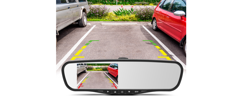The MIR-45BT rearview mirror by CrimeStopper has a built-in Bluetooth receiver for hands free calls.