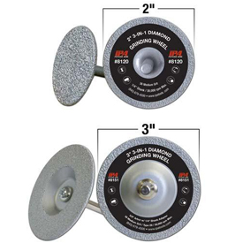 Three-in-One Diamond Grinding Wheels in 2- and 3-inch diameters by Innovative Products of America