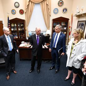 Chris Kersting (middle right), CEO and president of SEMA, in a meeting with U.S. Rep. Bill Posey (middle left), Florida.