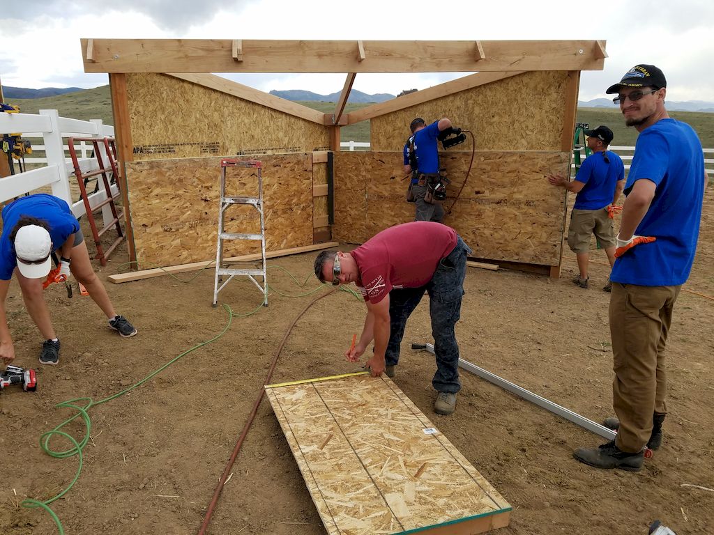 April 2018, Back at the (Zuma) Ranch. My friend through The Mission Continues, Lee Cullop, in the red shirt working on a shelter