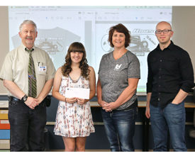 Lexi Davis, middle-left, won ididit's T-shirt design contest for a shirt to be offered at its car show and open house in Septemb