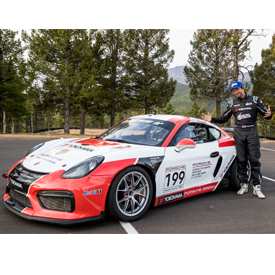 Travis Pastrana and his Porsche Cayman GT4 Clubsport. Photo credit: Sean Cridland for VisionsofPower.com