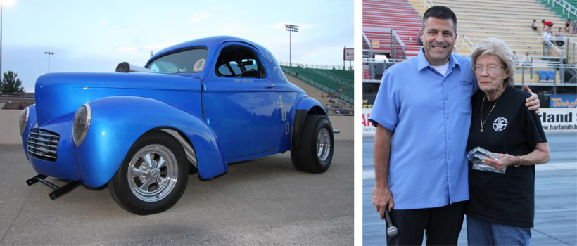 Though the Blue Suede Cruise included stiff racing competition, all eyes were on Barb Hamilton-Advey (right).