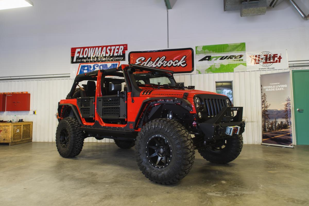 fully customized 2015 Jeep Wrangler Unlimited built by students of the Santa Fe Early College Opportunities Auto Tech School