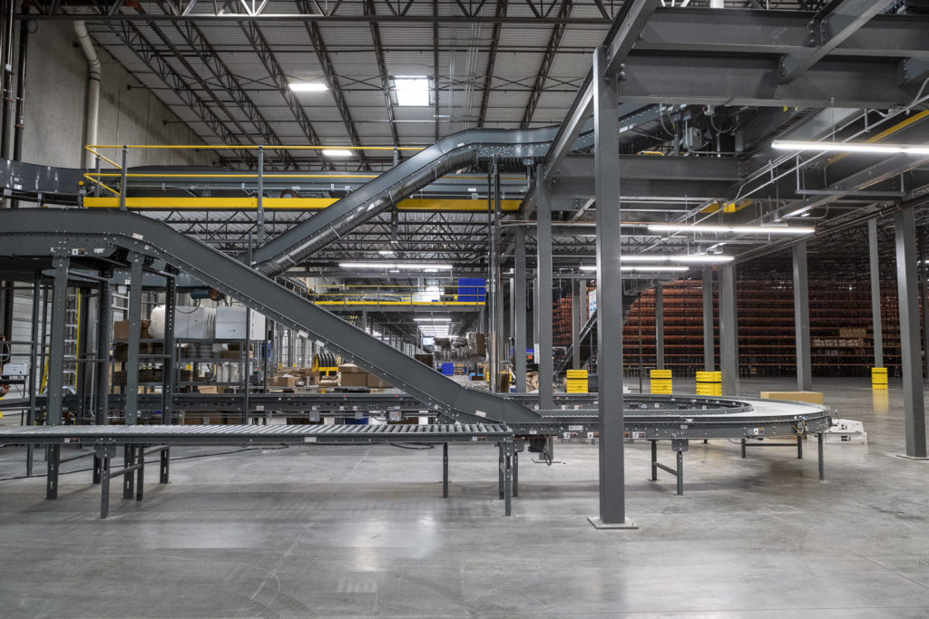 The front door of Turn 14 Distribution's new 272,000-square-foot distribution facility in Arlington, Texas.