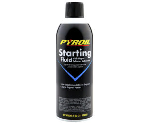 Pyroil Starting Fluid features a redesigned bottle