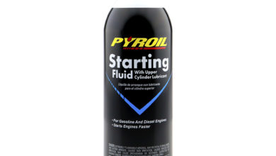 Pyroil Starting Fluid features a redesigned bottle