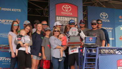 Team Dick Cepek angler Justin Lucas celebrates winning 2018 Angler of the Year (AOY) title with family and friends by his side