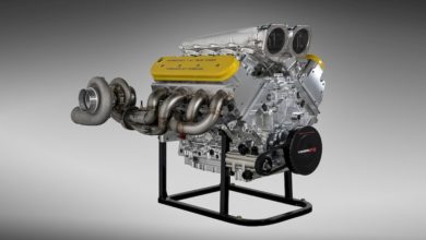Hennessey Venom F5 7.6-liter twin-turbo V-8 engine block