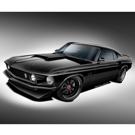 Rendering of Classic Recreations' 1969 BOSS 429 Mustang