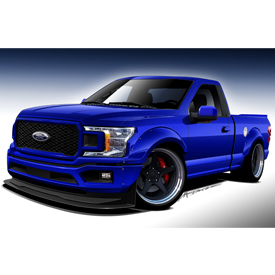 Busch uses Forgeline FF3 wheels on his personal F-150, which he will be driving in a drifting demo at the SEMA Show in the Ford