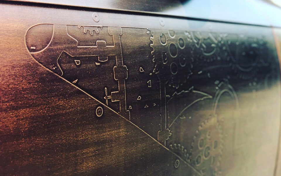 The SteamPunk SpaceShip wrap by Ryan Oyola and Mike Postilio of VooDoo Vinyl Wrap of Long Island, New York